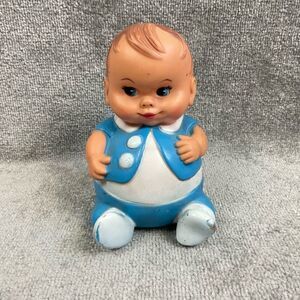 Vintage 1967 Uneeda Doll Co Plum Pees Rubber Blue Toy